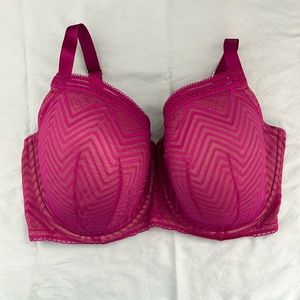 ThirdLove Graphic Mesh Demi Bra in Fuchsia Size 38H